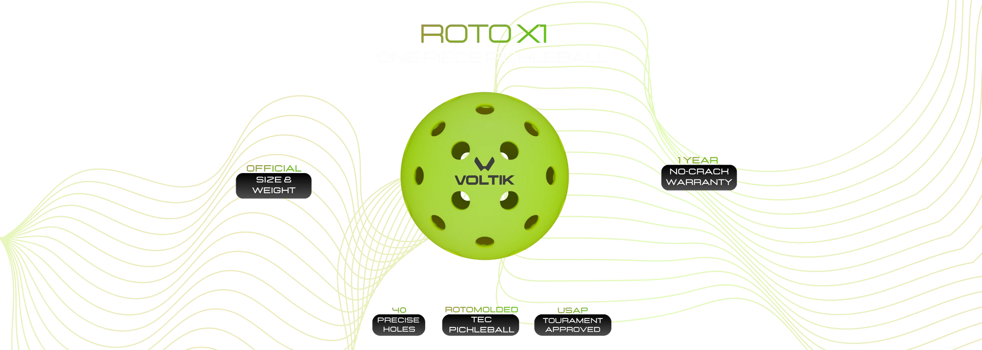 Voltik Roto X1 pickleball ball with Volkl branding on a white background